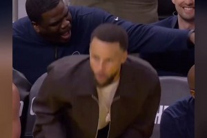 笑死我了，库里场边搞怪原来骨子里也是个逗比